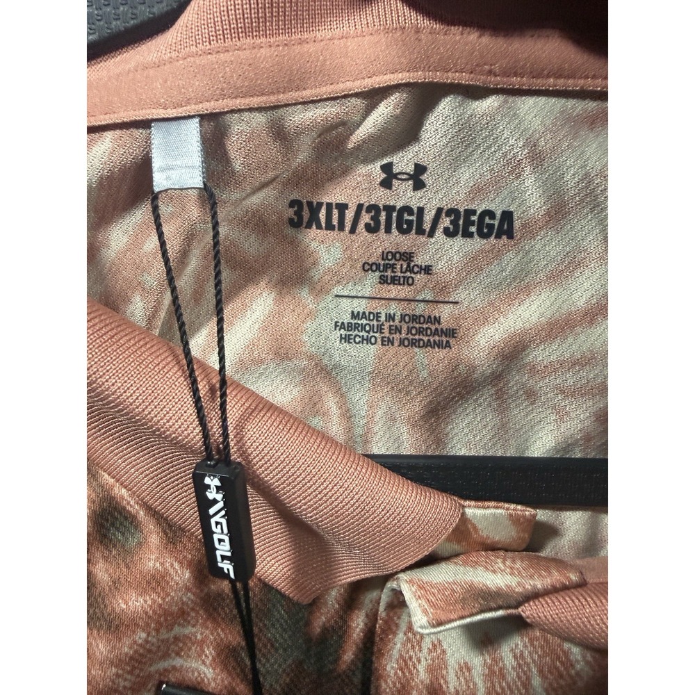 Under Armour Matchplay Tropical Palm Leaf Printed Golf Polo Shirt 3XLT - Picture 4 of 7